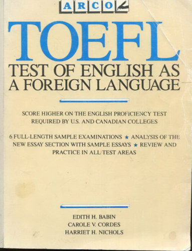 E. H. Babin - C. V. Cordes - H. H. Nichols - TOEFL - Test of english as a foreign language