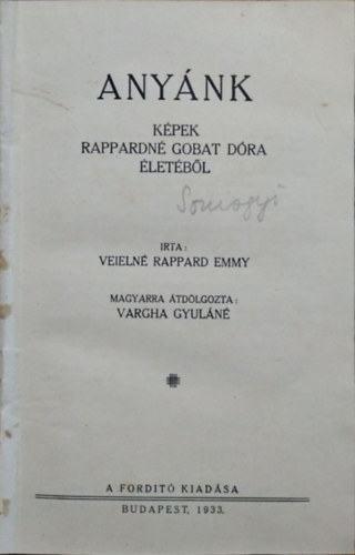 Veieln Rappard Emmy - Anynk - Kpek Rappardn Gobat Dra letbl