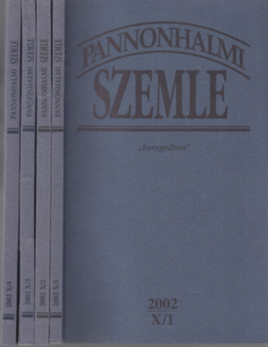 Sulyok Elemr  (fszerk.) - Pannonhalmi Szemle 2002/1-4. (X., teljes vfolyam)- 4 db. lapszm
