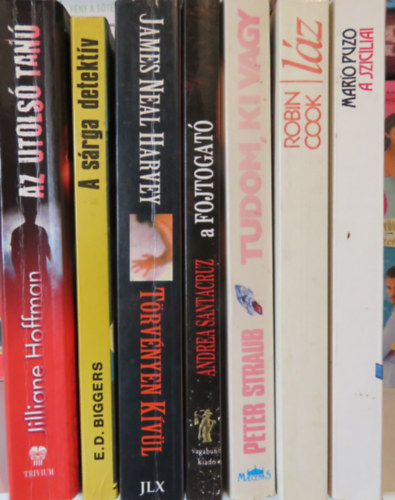 Robin Cook, Peter Straub, Andrea Santacruz, James Neal Harvey, E. D. Biggers, Jilliane Hoffman Mario Puzo - 7 db krimi: A szicíliai; Láz; Tudom, ki vagy; A fojtogató; Törvényen kívül; A sárga detektív; Az utolsó tanú