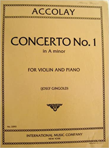 Josef Gingold - Concerto NO. 1 in A minor - for Violin and Piano