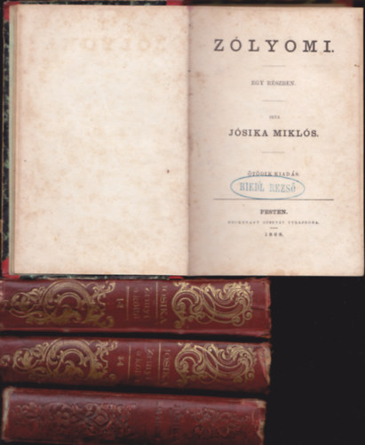 Jósika Miklós - 4 db Jósika Miklós könyv: Két királynő I-II (egybekötve - 1871) + Zrinyi a költő I-IV (két kötetben - 1871) + Zólyomi (1868)