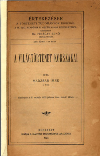 Madzsar Imre - A vil�gt�rt�net korszakai