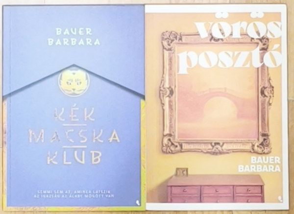 Bauer Barbara - 2db Bauer Barbara reg�ny - V�r�s poszt�, K�k Macska Klub