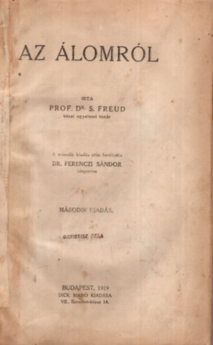 Sigmund Freud - Az lomrl