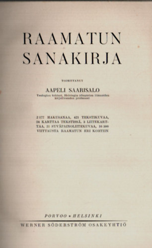 Aapeli Saarisalo - Raamatun Sanakirja. - Bibliai lexikon.