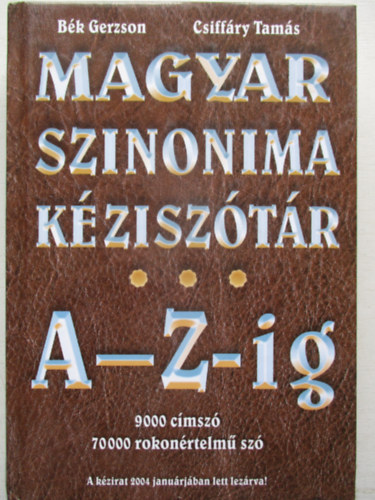 P�ra Ferenc - Magyar szinonimasz�t�r A-Z-ig