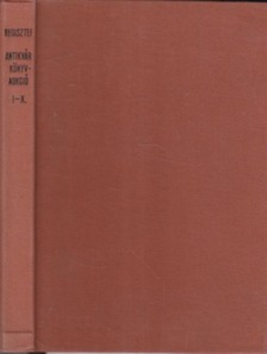 Hoffmann Ferenc - Antikvr knyvaukci I-X. regisztere