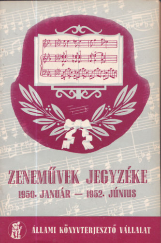 Zenemvek jegyzke 1950.janur-1952.jnius