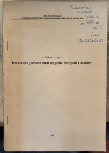 Sz�r�nyi L�szl� - Ismeretlen jeruzs�lem latin trag�dia Hunyadi L�szl�r�l