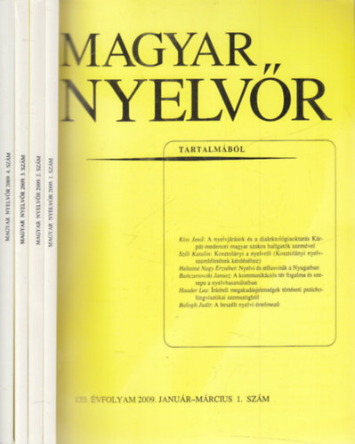 Keszler Borbla - Magyar Nyelvr (2009. teljes vfolyam, 4 ktetben, lapszmonknt)