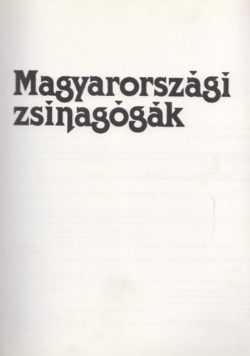 Gazda-Kubinyi-Pamer-Pczy - Magyarorszgi zsinaggk