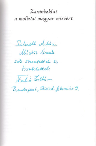 Ferk� Zolt�n - Zar�ndoklat a moldvai magyar mis��rt