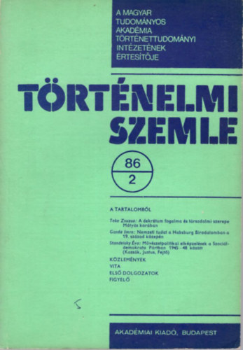 Hank Pter  Engel Pl (szerk.) - Trtnelmi Szemle 86/2