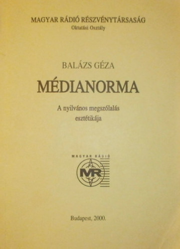 Dr. Balzs Gza - Mdianorma