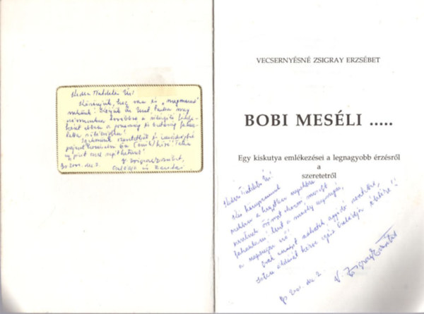 Vecsernysn Zsigray Erzsbet - Bobi mesli... dediklt ( Egy kiskutya emlkezsei a legnagyobb rzsrl a szeretetrl )