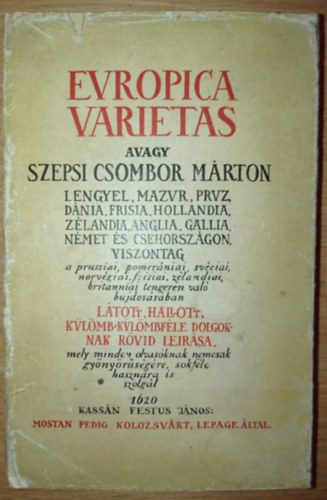 Szepsi Csombor Mrton - Europica varietas