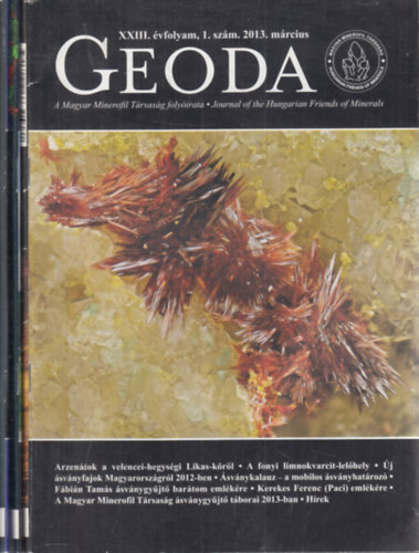 Geoda folyirat 2013/1-3. (teljes vfolyam, 3 db. lapszm)- A Magyar Minerofil Trsasg folyirata