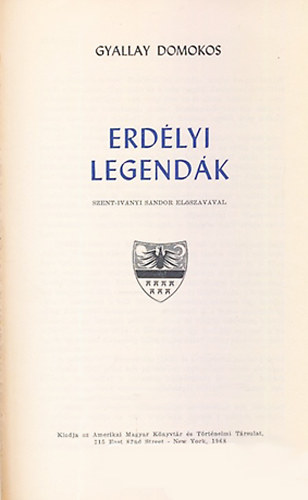 Gyallay Domokos - Erdlyi legendk