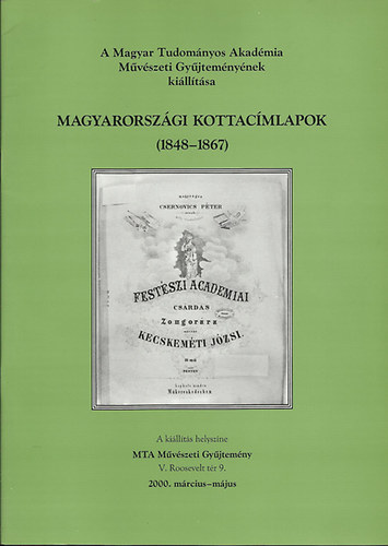 Szab Jlia  (szerkeszt) - Magyarorszgi kottacmlapok (1848-1867)