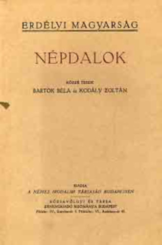 BArtk Bla-Kodly Zoltn - Npdalok