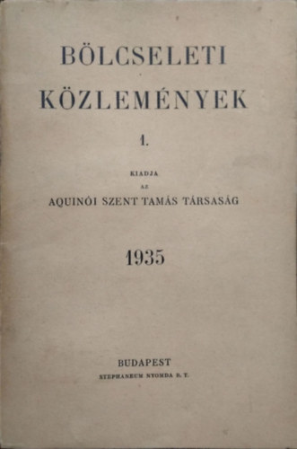 Blcseleti kzlemnyek 1. (1935)