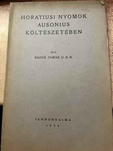 Rados Tams - Horatiusi nyomok Ausonius kltszetben
