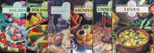 Lajos Mari Hemző Károly - 6 db szakácskönyv (99 saláta + 99 leves+ 99 zöldségtál+ 99 szárnyasétel+99 krumlisétel+99 ünnepi)