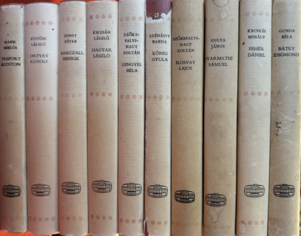 10 db könyv A múlt magyar tudósai sorozatból (Bátky Zsigmond, Fehér Dániel, Gyarmathi Sámuel, Ilosvay Lajos, Kőnig Gyula, Lengyel Béla, Magyar László, Marczali Henrik, Ortvay Rudolf, Trefort Ágoston))