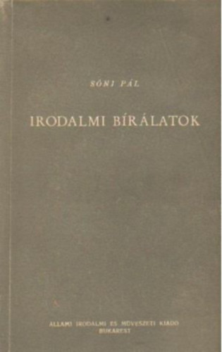 Sni Pl - Irodalmi brlatok