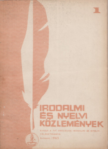 Irodalmi s nyelvi kzlemnyek 1965/1