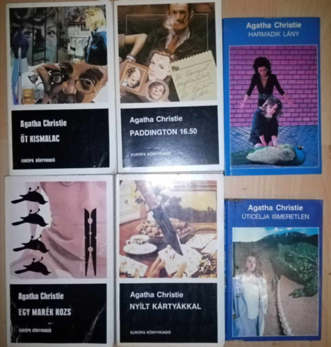 Agatha Christie - (6db) Agatha Christie krimi knyvcsomag: t kismalac / Paddington 16.50 / Harmadik lny / ticlja ismeretlen / Nylt krtykkal / Egy mark rozs