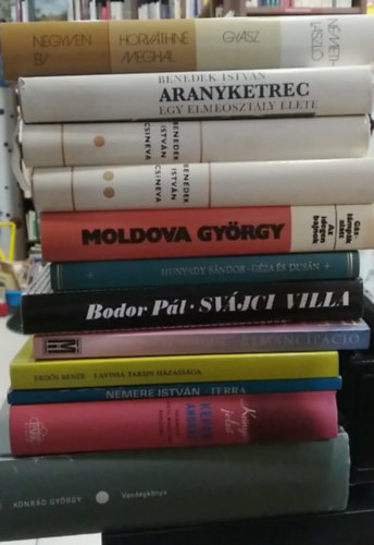 Konrád György, Kepes András, Nemere István, Erdős Renée, Balatoni Bendegúz, Bodor Pál, Hunyady Sándor, Moldova György, Benedek István, Németh László - 11 db-os KÖNYVMENTŐ AJÁNLAT tizenkét kötetben, próza: Vendégkönyv+ Kepes András válogatása fiatal magyar írók novelláiból+ Terra+ Lavinia Tarsin házassága+ Remancipáció+ Svájci villa+ Géza és Dusán+ Gázlámpák alatt/Az idegen