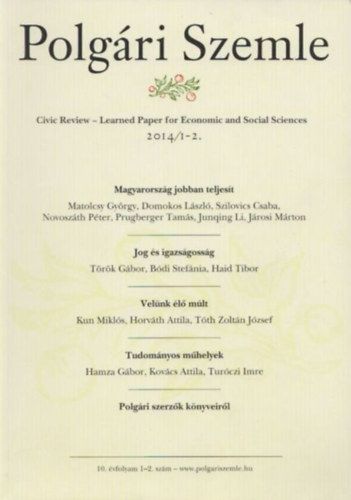 Polgári Szemle 20014/1-2.