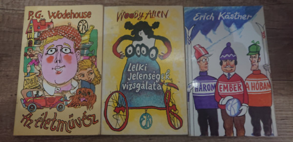 Woody Allen, Erich K�stner P. G. Wodehouse - 3 fergeteges k�nyv a hossz� t�li est�kre: H�rom ember a h�ban, Lelki jelens�gek vizsg�lata, Az �letm�v�sz