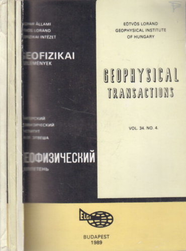 Geofizikai K�zlem�nyek - Geophysical Transactions Vol. 34. /1-4. (3 k�tetben)