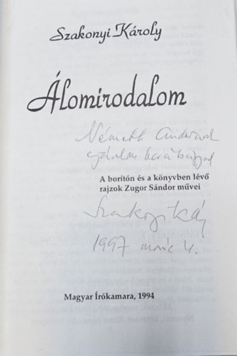 Szakonyi K�roly - �lomirodalom