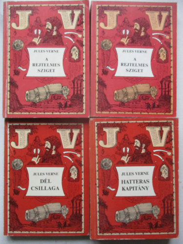 Verne Jules - 4 db Verne kötet (Hatteras kapitány + Dél csillaga + A rejtelmes sziget 1-2)
