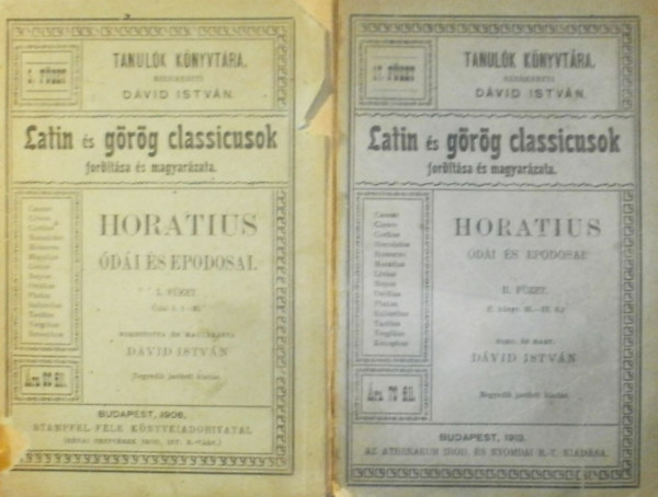 Dvid Istvn - Horatius di s epodosai I-II.