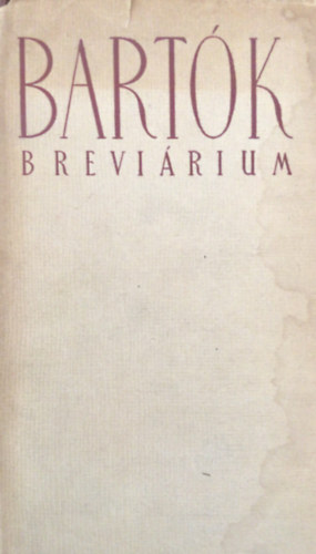 jfalussy Jzsef - Bartk-brevirium