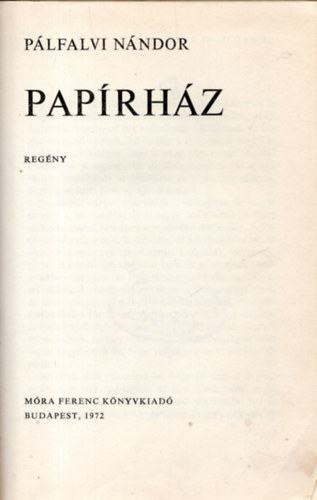 Plfalvi Nndor - Paprhz