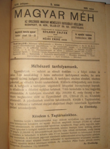 Szilassy Zoltn  (fszerk.) - Magyar Mh 1925 3-4., 6-10., 12. szm (XLVII., nem teljes vfolyam 8db szm) 1926 5, 7, 11. szm (XLVIII., nem teljes vfolyam 3db szm) 1927 1-12. szm (XLIX., nem teljes vfolyam 10db szm, 7., 8. szm hinyzik)