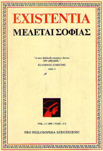 Szeged - Existentia vol. I. 1991. FASC. 1-2.