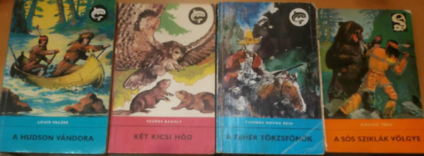 Thomas Mayne Reid, Sz�rke Bagoly, Louis Vaczek Hossz� Toll - 4 db Delfin reg�nyek: A feh�r t�rzsf�n�k + A Hudson v�ndora + A s�s szikl�k v�lgye + K�t kicsi h�d