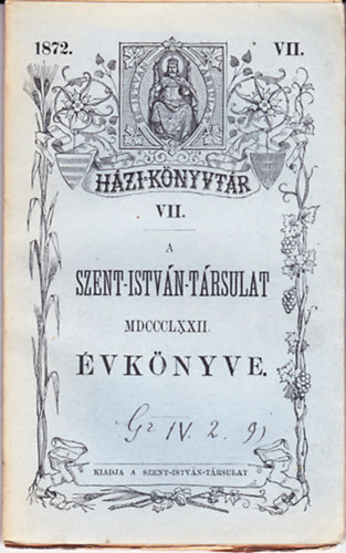 A Szent-Istvn-Trsulat vknyve MDCCCLXXII [1872]