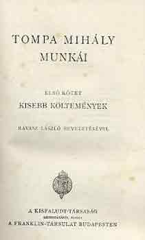Tompa Mih�ly - Tompa Mih�ly munk�i I-III.