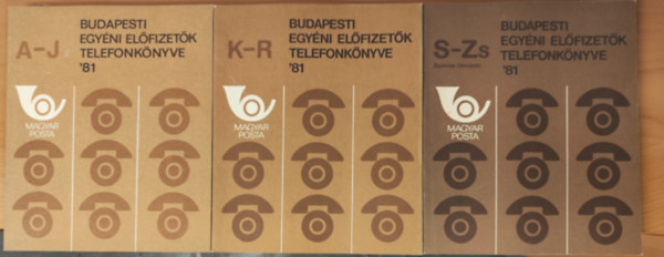 Budapesti egy�ni el�fizet�k telefonk�nyve 1981 (A-Zs) I-III.