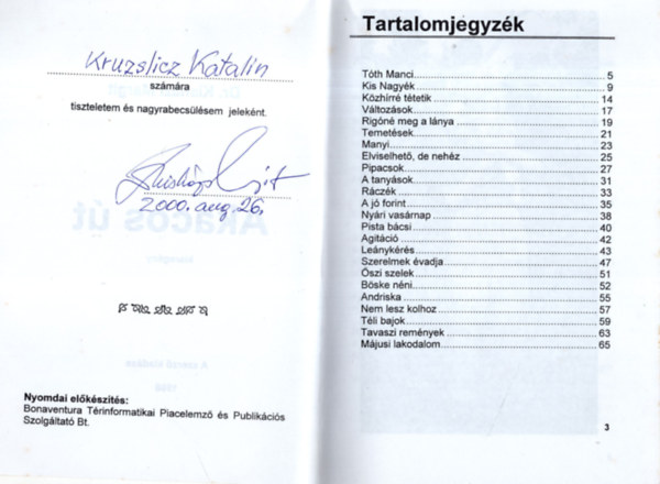 Dr. Kish�zi Margit - Ak�cos �t - kisreg�ny- dedik�lt