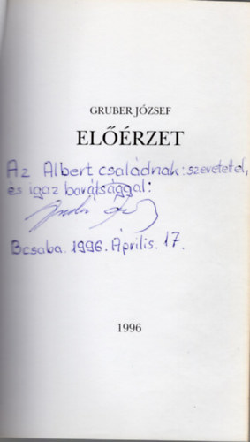 Gruber J�zsef - El��rzet vers- dedik�lt
