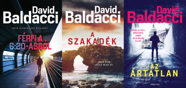 David Baldacci - 3 db David Baldacci krimi a Travis Devine és a Will Robbie sorozatokból: Férfi a 6:20-asról + A szakadék + Az ártatlan (A Travis Devine sorozat 1. és 2. része és a Will Robbie sorozat 1. része))